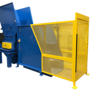 Dual Shaft Shredder Gaylord Box Dumper with Safety Cage
