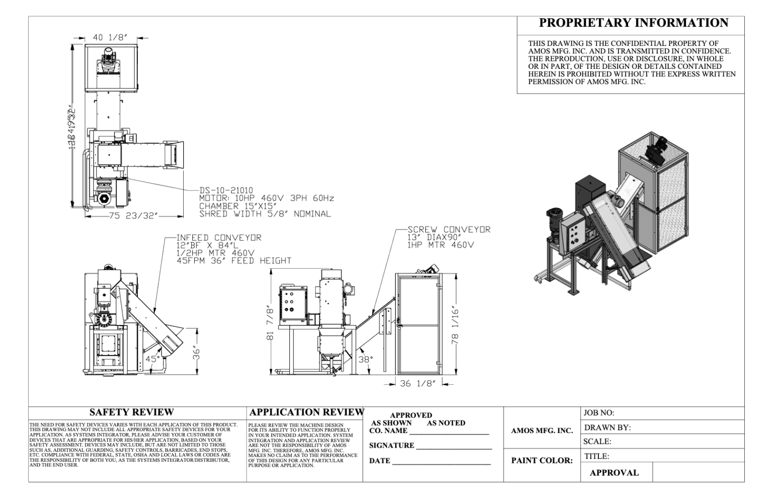 Plastic Scrap Shredding Drawing Diagram