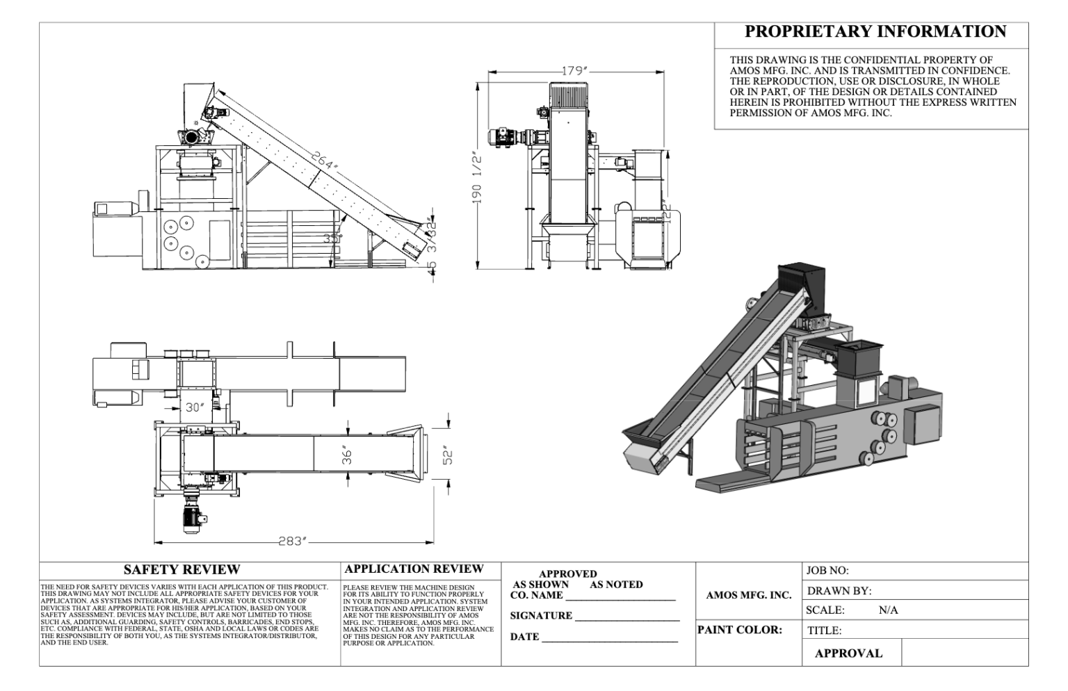 Textile Shredding System Diagram Drawing